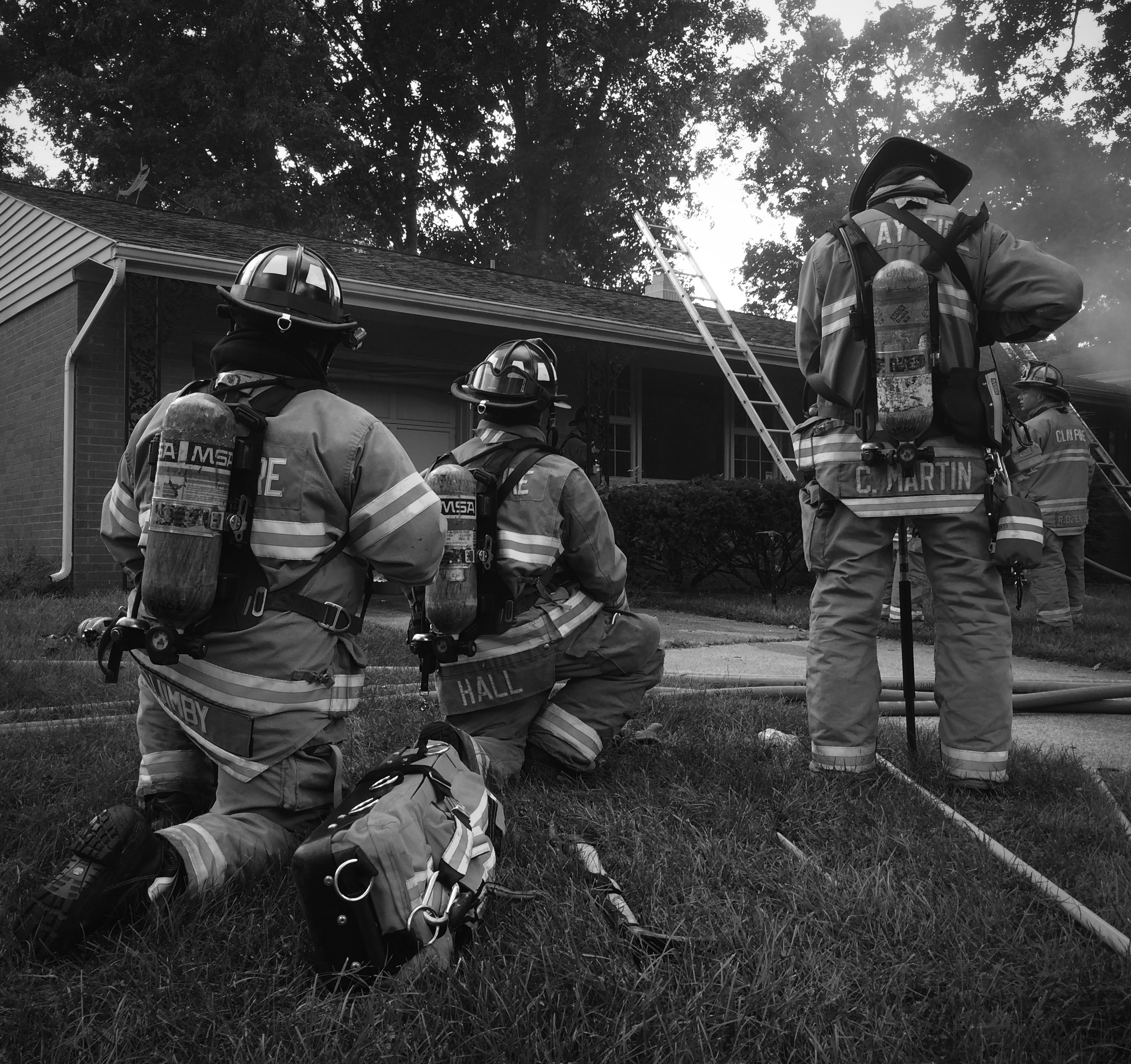Firefighters at a fire